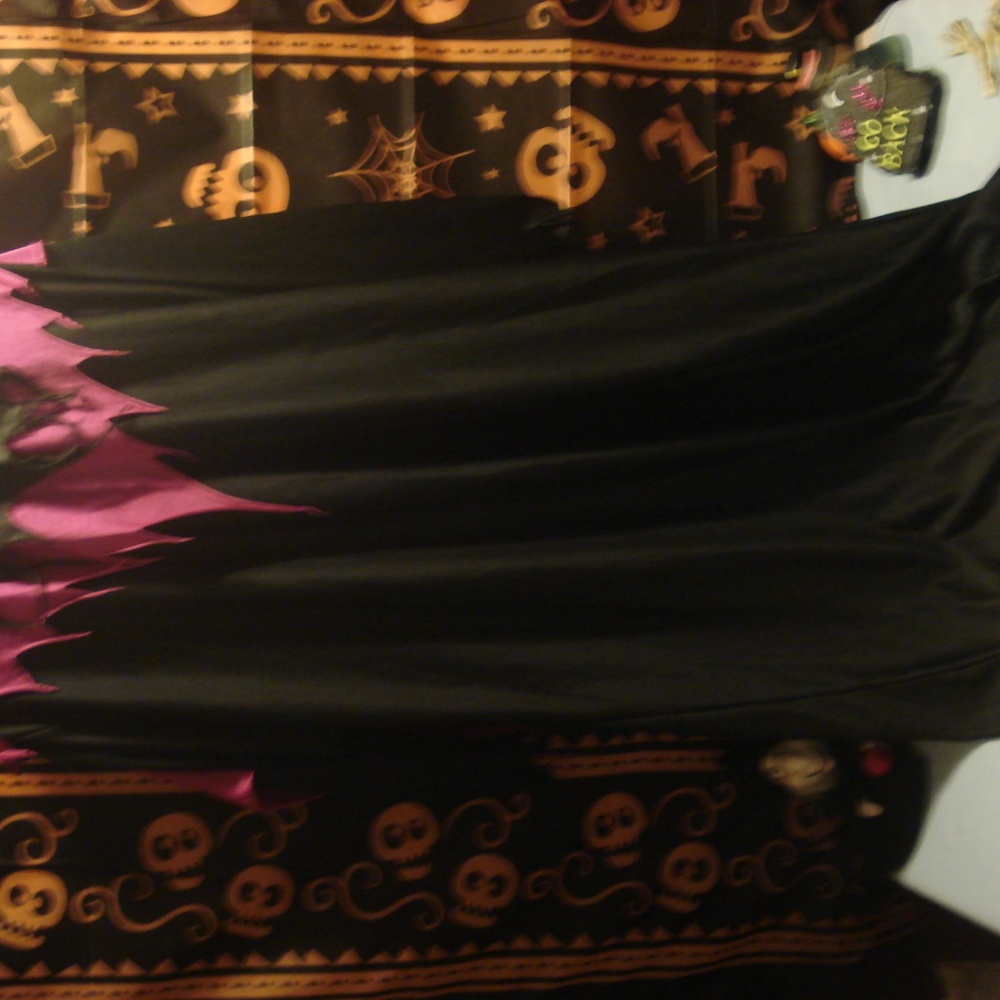 OSFM Black lavender trim witch's costume